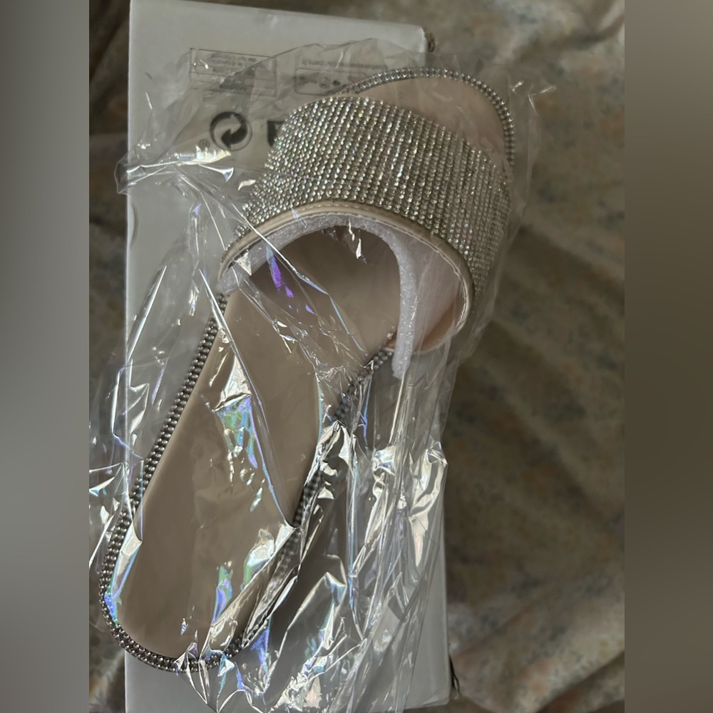 Slides with gems never worn size 40 (87 never worn
